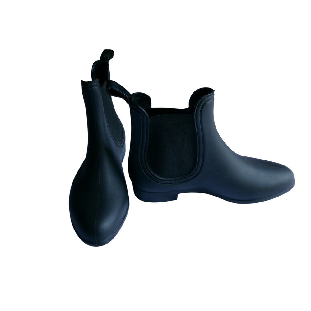 Report Womens Chelsea Rain Boots Black Rubber Ankle Booties EU 38 US 7.5
